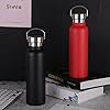 Double Walled Stainless Steel Vacuum Insulated Sports Water Bottle with Portable Stainless Lid, Wide Mouth(Blue 25oz)