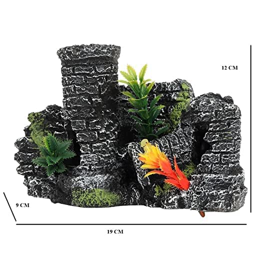 Mistletoe Natural Looking Hollow Wooden Tree Hidden Space For Fish Decorative Ornaments For Aquarium Decoration Toy,19 Centimeters,9 Cm 1