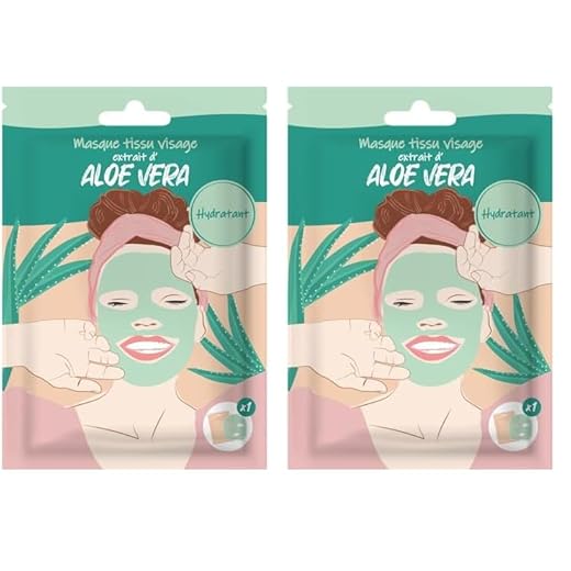 Masque Visage en tissus - Aloe Vera - FRENCH TENDANCE (Lot de 2)