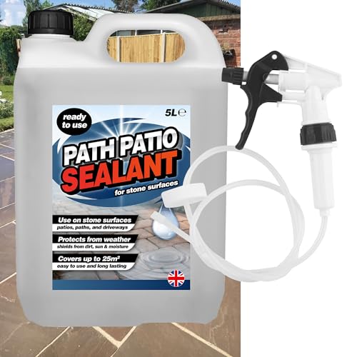 5L Ready To Use Path & Patio Sealant For Stone Surfaces Patios, Paths & Driveways With Convenient Long Hose Trigger (1)