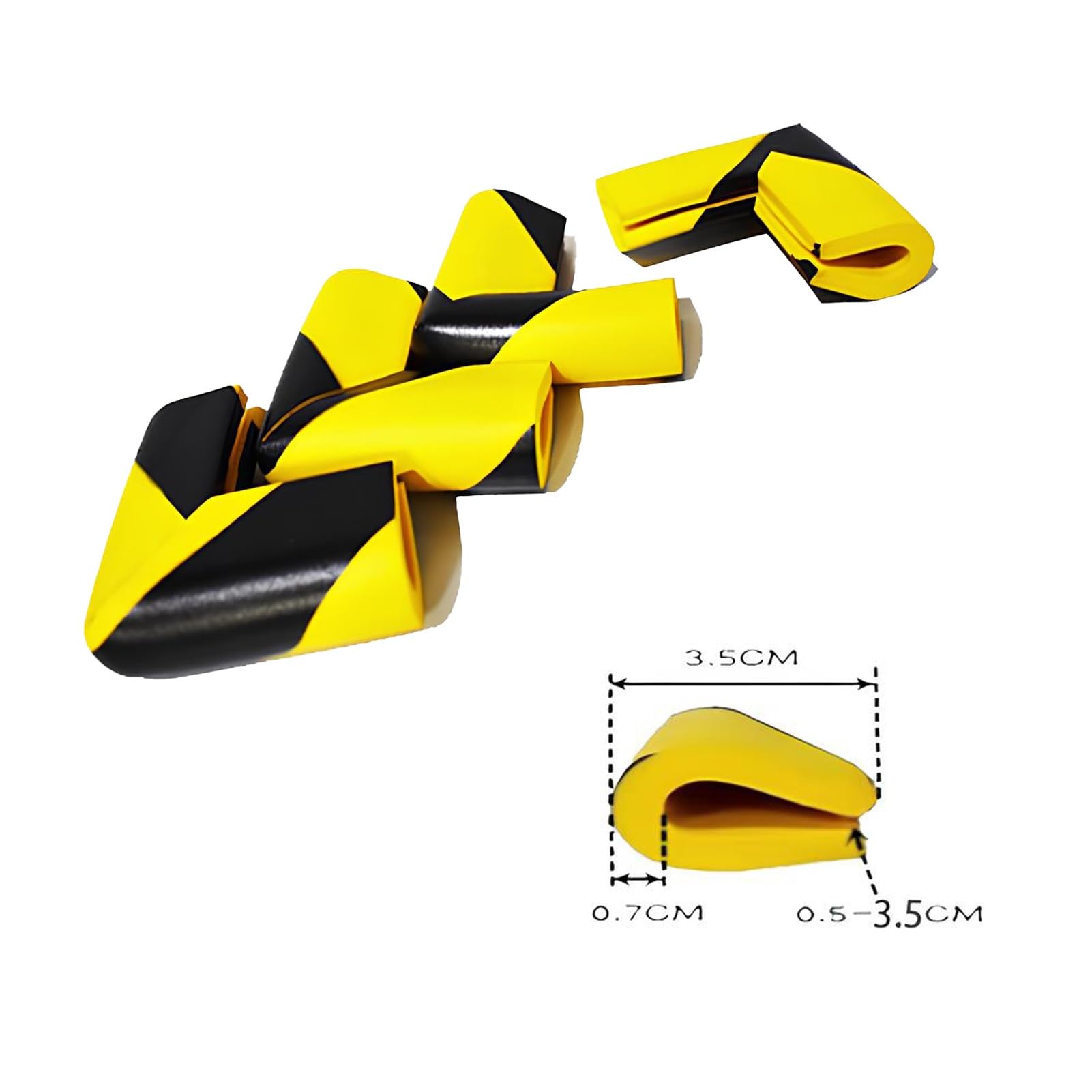 Protezioni Angolari Autoadesive In Schiuma NBR, Protezioni Per Bordi | Parabordi Di Sicurezza Per Mobili, Pareti E Attrezzature Industriali(Yellow Black U-Shaped,12PCS)