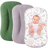 yarboofo Muslin Baby Lounger Cover for Snuggle Me Lounger,3 Pack 100% Cotton Newborn Baby Lounger Pillow Covers,Soft and Breathable Baby Nest Slipcover for Boys Girls （Covers Only