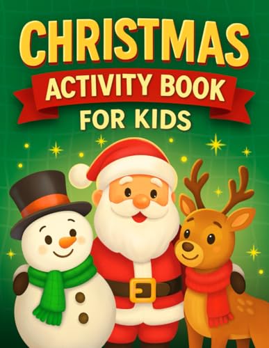 Christmas Activity Book For Kids: For Kids Ages 4-8. Coloring Pages, Word Searches, Color By Numbers, Mazes, Spot The Difference, Count and Color, Cut and Fold Crafts and More image 2
