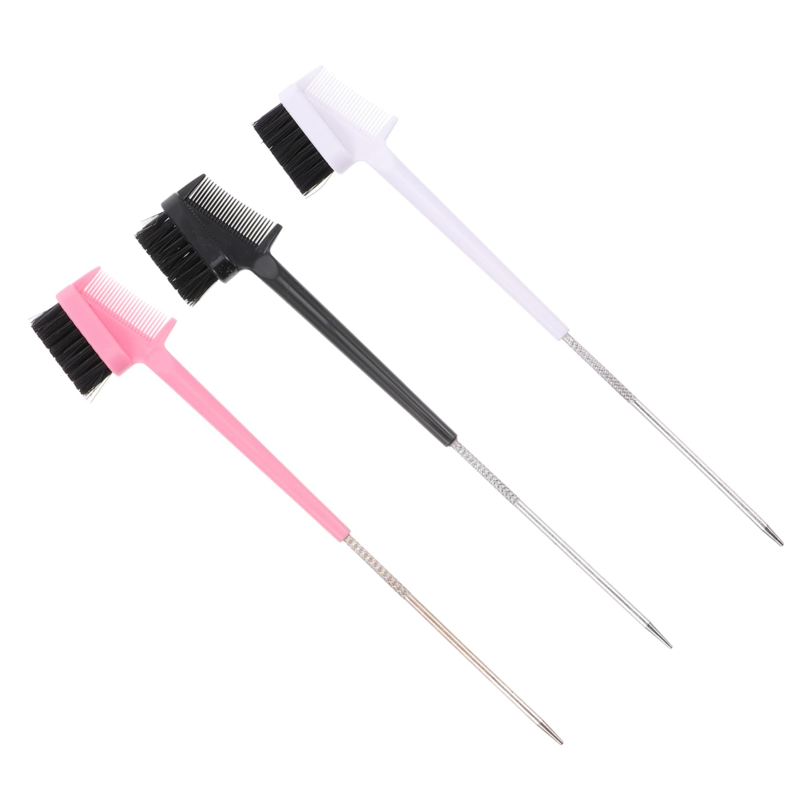 WRITWAA 3pcs Eyebrow Comb Mascara Brush Double Head Lash Comb Brow Brush Shaper Natural Shape Smooth Clean