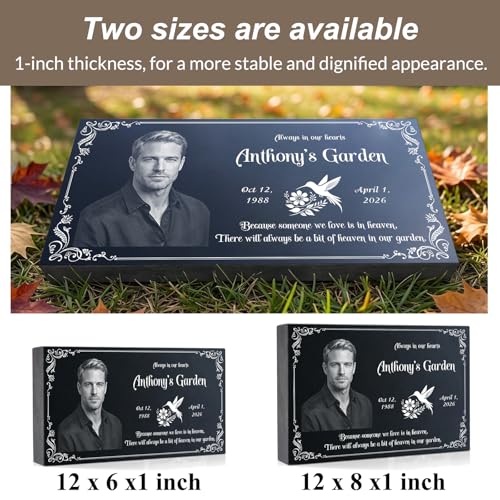 Image of Natural Granite Flat Tombstone, Personalized Memorial Grave Marker