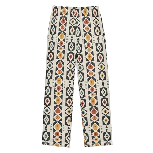 Pajama Pants Ethnic Geometric Style PJ Bottoms Sleepwear Lounge Sleep Pant with Pockets