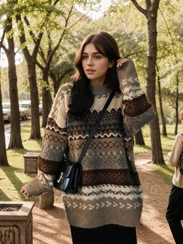 Image of Striped Sweater Women Knit Baggy Grandpa Vintage Pullover Grunge Old Money Casual Long Sleeve Aesthetic Streetwear