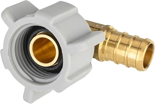 Miniatura 5 de Paquete de 25 adaptadores de codo giratorio NPT hembra Pex12" x 12", accesorios de plomería de engarce de púas de latón, ASTM F1807