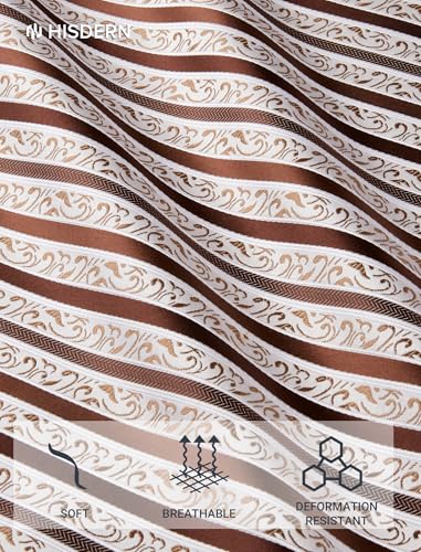 Image of HISDERN Ties for Men Paisley Tie and Pocket Square Cufflinks Set Formal Classic Floral Necktie Handkerchief Wedding Party