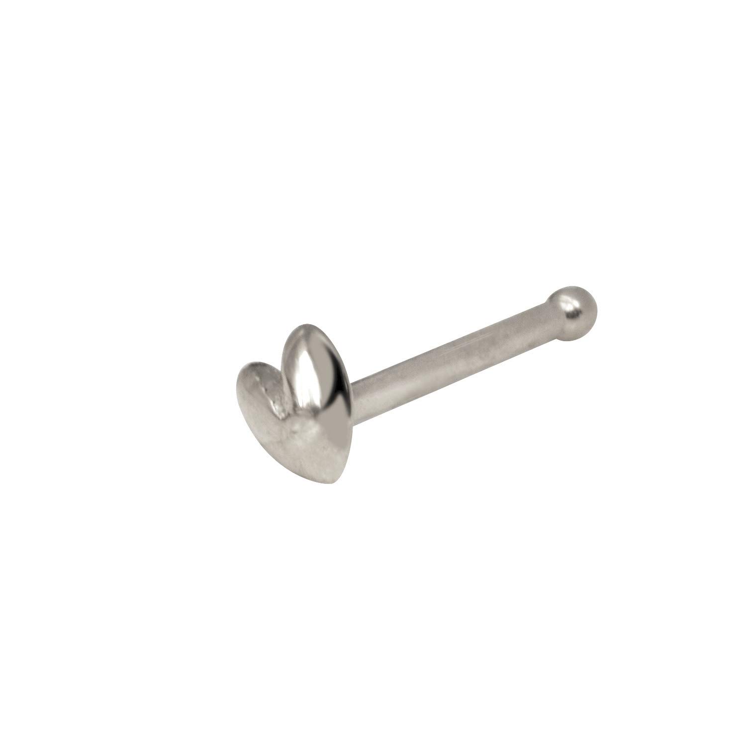 14 kt Weißgold Liebe Herz Körper Piercing Schmuck Nasenstecker Schmuck Geschenke für Frauen, Weißgold