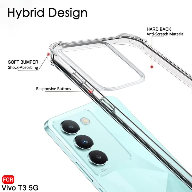 Image of Case Creation Brand - Mobile Cover for Vivo Y200e (Soft & Flexible Back Case), Transparent