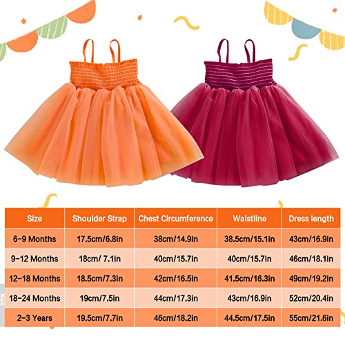 Baby Girls Tutu Dress Toddler Tulle Summer Dress Infant Sleeveless Dress Girl Romper Skirt For Birthday Wedding Orange #TOP6