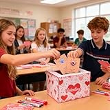 Mbiyhgta Karten Für Den Valentinstag,Valentinstag Herz Stein Postkarte | のないをすエアフレッシュナー | Für Kinder Mädchen Klassenkameraden Freunde Klassenzimmer Büro Reise Schule Geburtstag