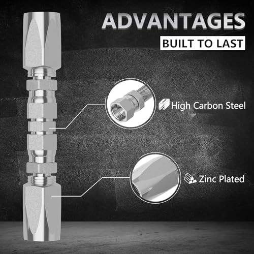 Image of Hydraulic Hose Repair Kit, 3pcs Pack - 1 /4 inch, 3 /8 inch, 1 /2 inch Inner Diameter Reusable Hydraulic Hose Quickly Field Repair Fittings
