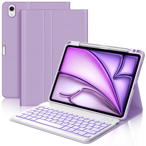 Ya en manzanajugosa.com: FOGARI Teclado para iPad Air 11 M2/M3 2024/2025, Funda con Español Ñ Teclado Bluetooth Retroiluminado para iPad Air 11 M2/M3 2024/2025, Púrpura