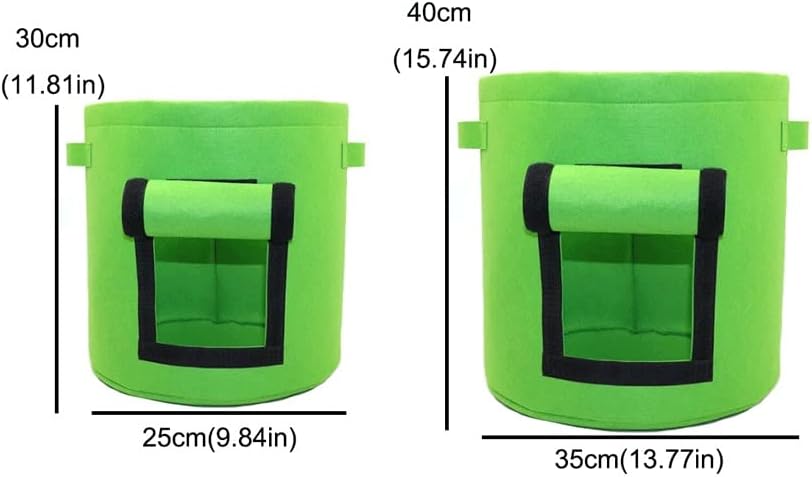 Aeration Fabric Pots Portable Non Woven Grow Bag Potato Vegetable Plant Seedling Bag Felt Grow Bag for Flower Garden Vegetable Seedling Grow Bag Grow Bags (Color : Brown, Size : 25 * 30cm(5gallon