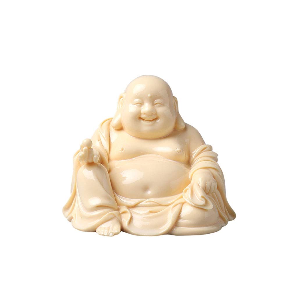 Statue de Bouddha Maitreya en céramique sculptée main pour décoration maison zen