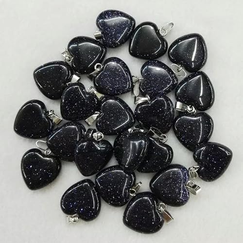 Perle pendentif coeur en bleu naturel 16mm, apprêt de qualité supérieure pour joailliers