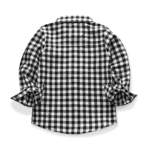 Image of OCHENTA Men's & Boys Flannel Shirts Button Down Long Sleeve Plaid Shirt Family Matching Outfits