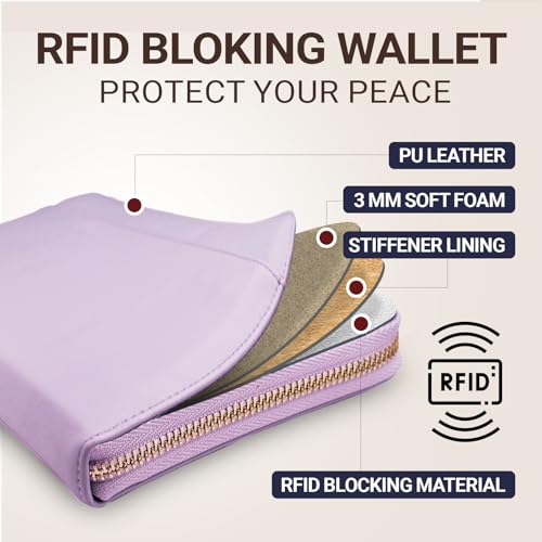 Image of Travel Document Organizer - RFID Passport Wallet Case Family Holder Id Wristlet