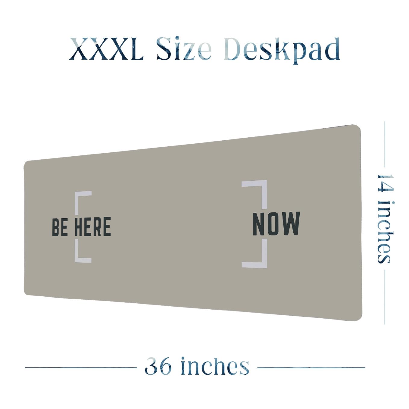 SoulAbiti Present Moment Split Focus Extended Desk Pad (36x14 Inch) - Minimalist Home Office XXL Mouse Pad - Non-Slip Rubber Base & Stitched Edges 2