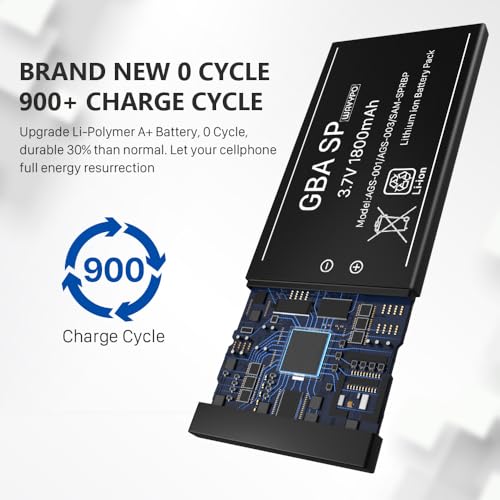WAVYPO 3000mah Battery for GBA SP, Upgraded New 0 Cycle High Capacity Rechargeable Lithium-ion Battery Replacement for Nintendo Gameboy Advance SP AGS-001, AGS-003, SAM-SPRBP with Tool Kit by WAVYPO - Image 5