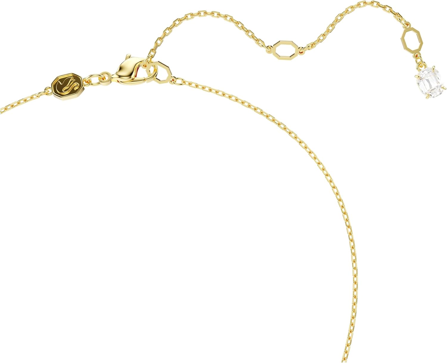 Swarovski Stilla Pendant, Square Cut, Clear, Gold-Tone Finished - Image 3