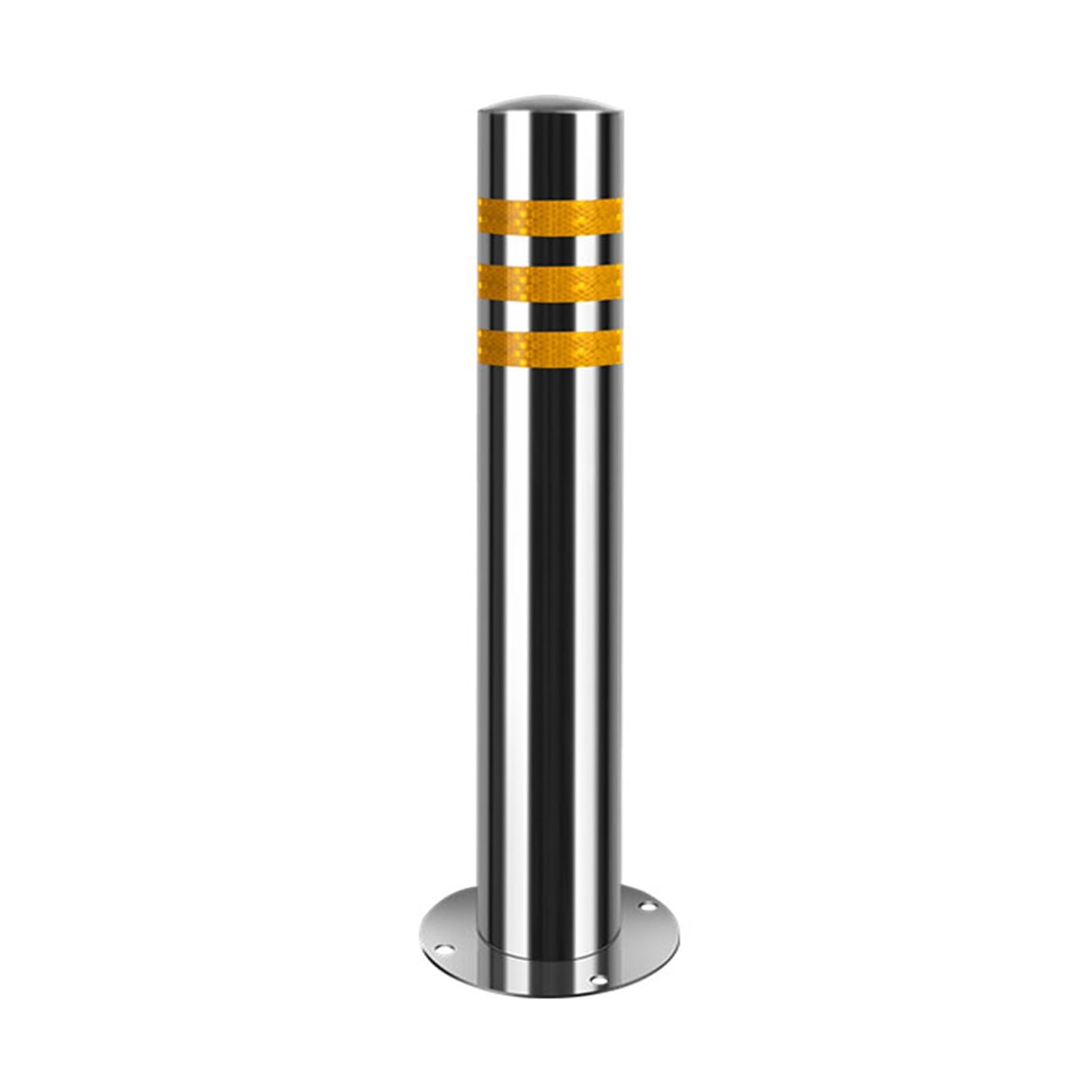201 Parkpoller Aus Edelstahl, Verkehrspfosten Mit Reflektierendem Band, Robuste Parkbarrieren Für Die Sicherheit Von Fußgängern Und Die Verkehrsregelung(Silver-1pc,60 * 7.6cm/23.6 * 3in)