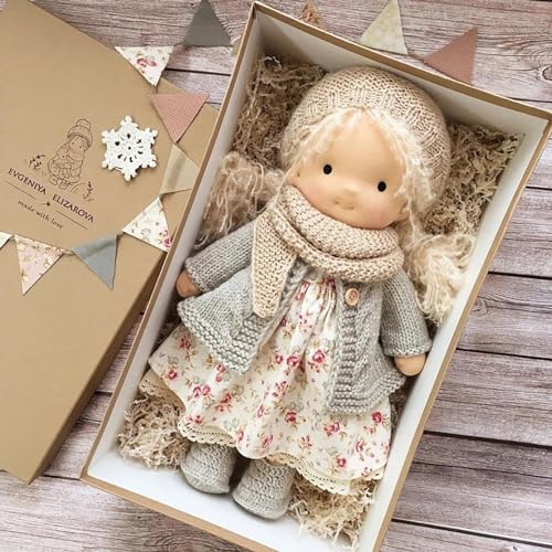 Generisch Handmade Plush Doll - Soft Cartoon Stuffed Toy Birthday Gift for Girls Children, Cute Rag Doll with Dress Accessories, Creative Children, Collectible Plush Figures for Party - Image 6