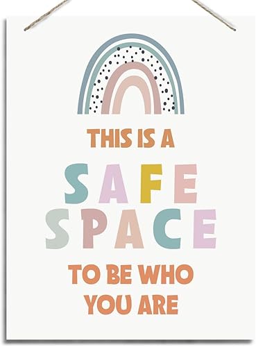 Miniatura 1 de Decoración de terapia, decoración de oficina de terapia, letrero de madera de espacio seguro, letrero decorativo para pared, decoración de centro de