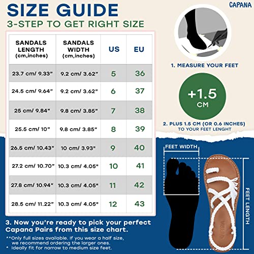 Capana Sandals (6) Woven Women's Flat Sandals - Strappy Braided Sandals , Beach Sandals For Women Dressy Summer , Rope Bohemian Sandals, Spring Casual Womens Shoes , Comfy Boho Flats For Teen Girls – White (Commune) #TOP5