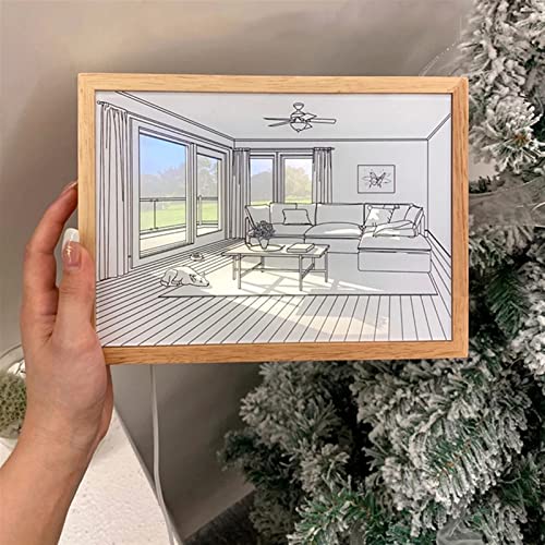 Katuai Led Light Painting, Lighting Painting Decoration, Usb Plug Dimming Wall Artwork Table Lamp, 3 Lighting Modes Led Lights Picture (Color : D, Size : 9 * 6.7 In) #TOP3