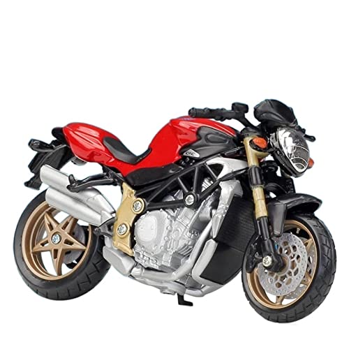 flrian per MV Agusta Brutale Oro, Brutale S, 1:18 Modello di Motocicletta in Lega Simulazione Mini Sport Bike Scultura Auto da Corsa Replica Regalo da Uomo Modelli di Moto(Brutale Oro)