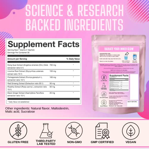 Jamulogy Black Ginger Dong Quai Women's Care Herbal Health Mix 30 Sachets - Vitality, Skin Glow, Stress Relief, Hormone Balance #TOP1