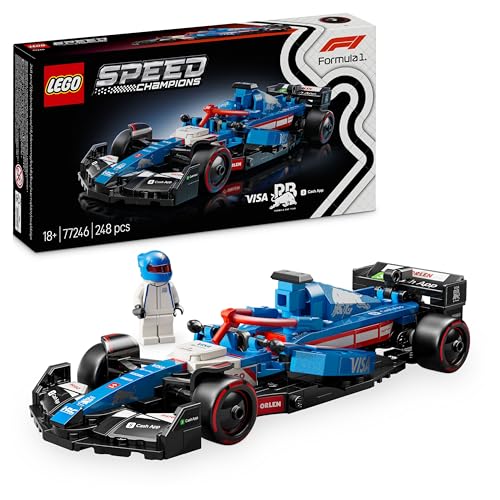 LEGO Speed Champions Coche de Carreras Visa Cash App RB VCARB 01 F1 Maqueta para Construir para Adultos de Fórmula 1 con 1 Minifigura de Piloto, Regalo para Hombres y Mujeres, Padres y Maridos 77246