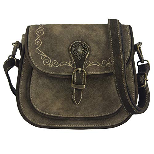 Domelo - Bolso cruzados de Ante para mujer Marrón marrón oscuro