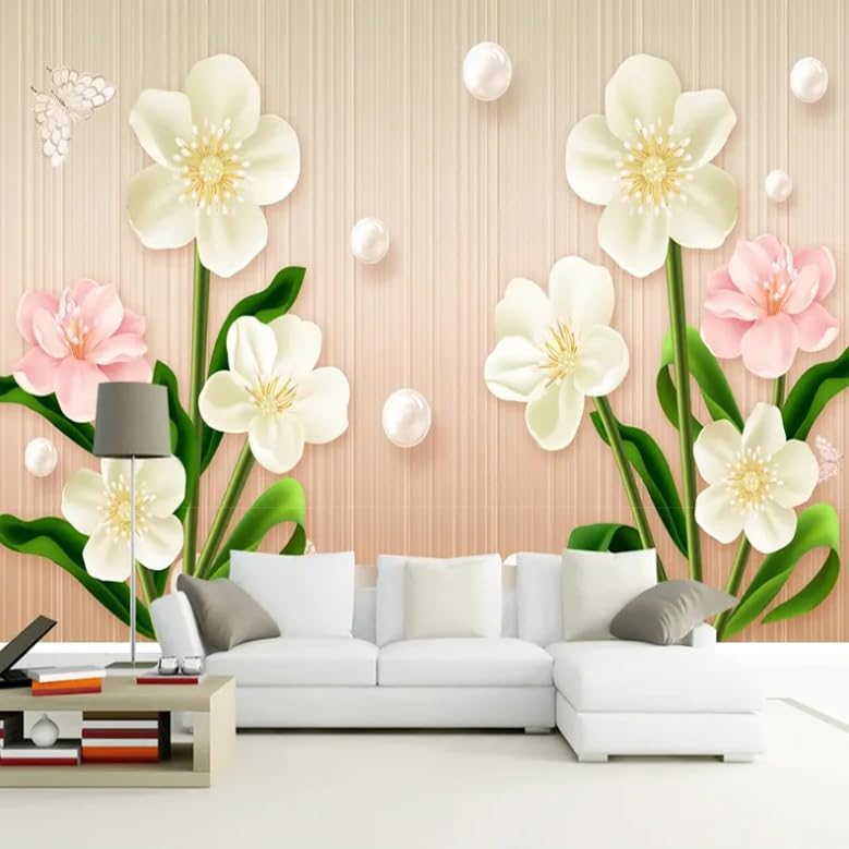 Papier peint photo fleur style européen 350x256 cm pour grand décor mural 3D