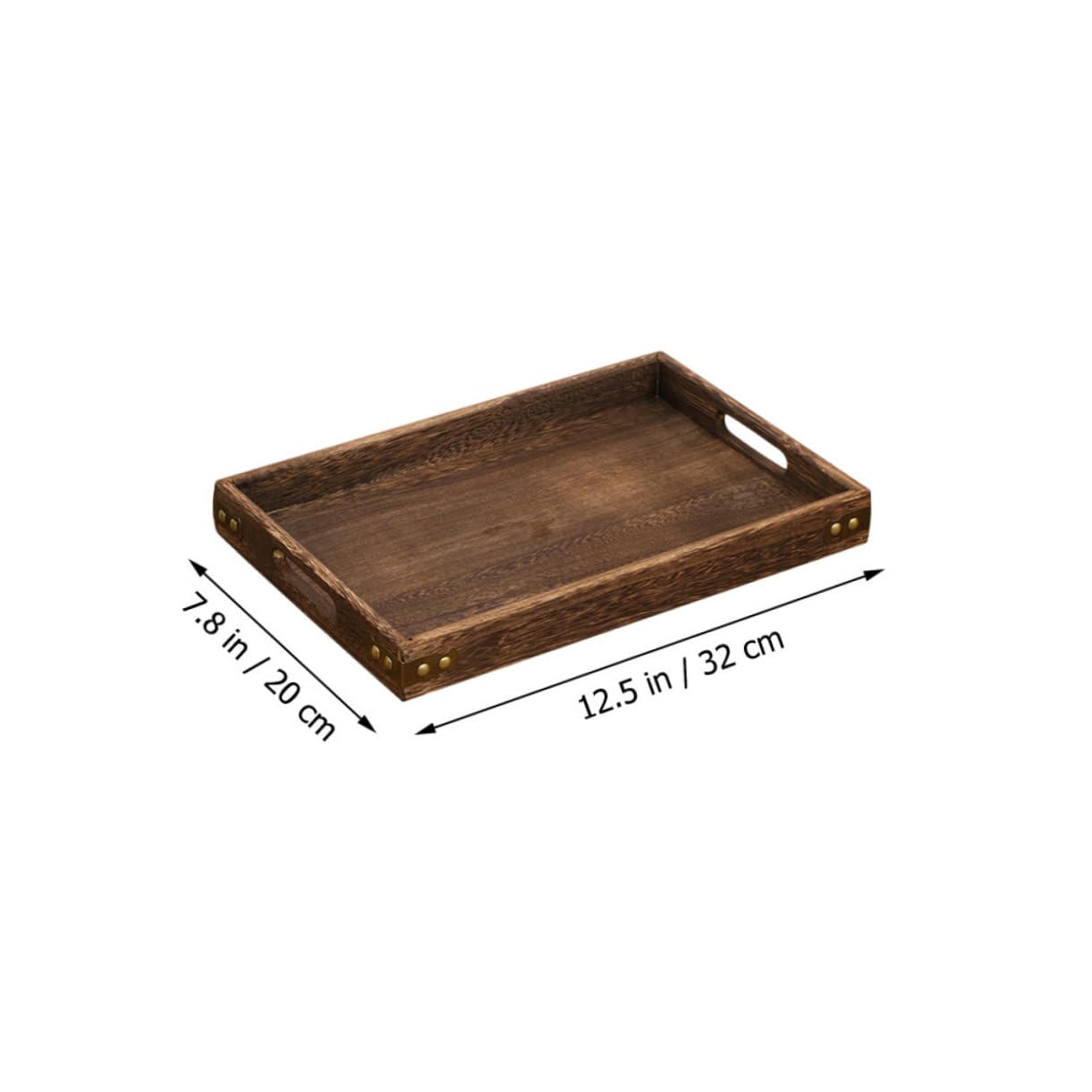 Unomor 32x20cm Hotel Style Wooden Tray Snack Plate for Desserts and Fruit Display Decorative