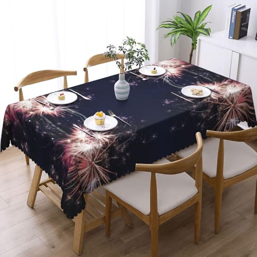 Nappe rectangulaire en tissu feu d'artifice pour buffets et fêtes