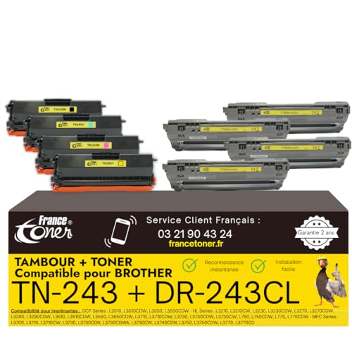 Toner Brother TN-243 compatible DR-243CL pour réussir vos rapports sur MFC-L3770CDW au bureau