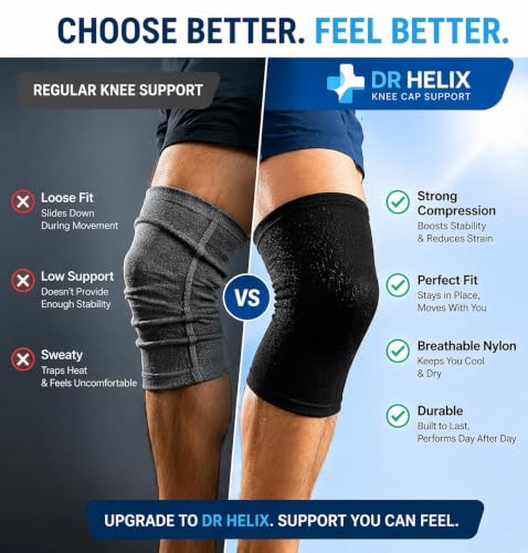 Image of Knee Cap Support Black Compression Knee Sleeve - Breathable Elastic Knee Brace Everyday Knee Support for Men & Women, XXL