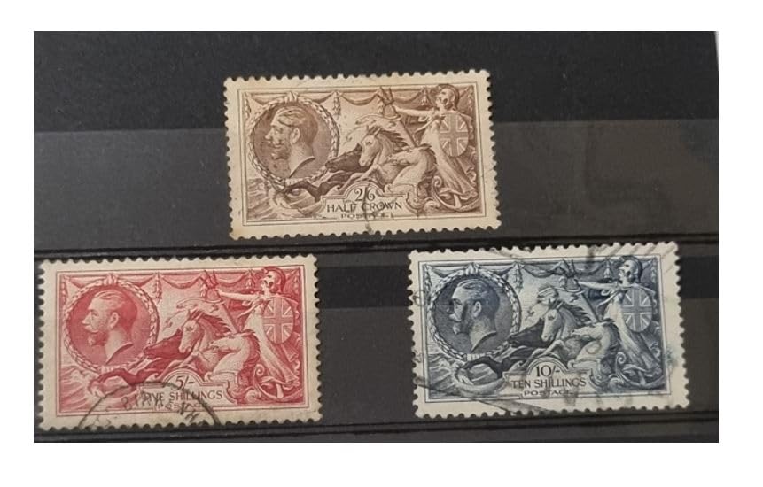 Collezione di francobolli vintage King George V SeaHorse