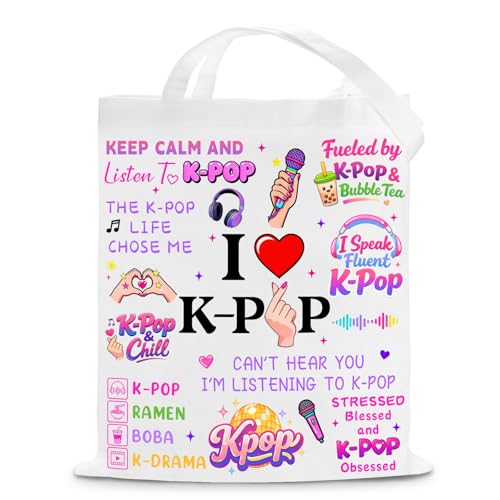Kpop School Supplies K-Pop Gift Tote Bag for Kpop Lover Gifts for Girls Bag