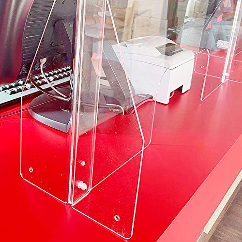 MAMPARA PROTECTORA Anticontagio de METACRILATO CON VENTANA| Modelo B5 | 74,5cm x 50 cm