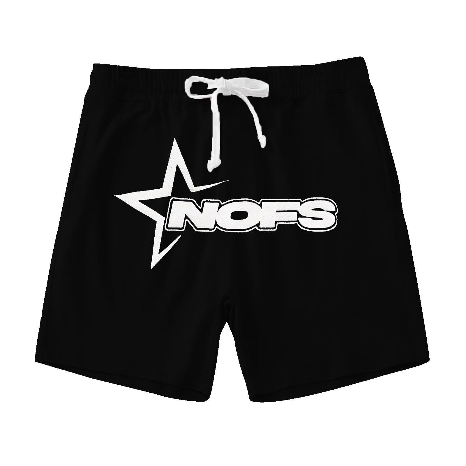 NOFS Y2K Ensemble de survêtement 2 pièces pour homme - Survêtement - Survêtement - Survêtement - Survêtement - Unisexe - Hip Hop Streetwear - Lettres imprimées - Ample - Manches courtes - Pantalon de