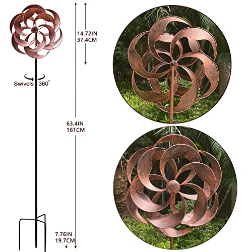 Lerfugi 21998 360 Degrees Metal Swivel Classical Wind Spinner Willow Leaves thumb #1