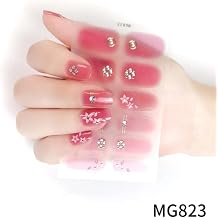 T rnak Oje Sticker Nail Art Set MG823,  i ek Desenli 12'li