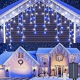 ［つらら氷柱タイプ］ソーラー LEDイルミネーション 10m 400LED 防水 屋内室外兼用 LED カーテンライト タイプC充電 青白い ストリングライト クリスマス 文化祭 ハロウィン ベランダ フェンス 軒先 装飾ライト