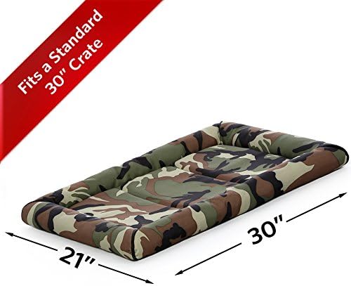 midwest homes for pets medium quiettime maxx ultra-rugged dog bed, water & odor resistant, bolstered edge, non-slip bottom, fits 30-inch crates, camo camo 29.34l x 19.89w x 2.56h in