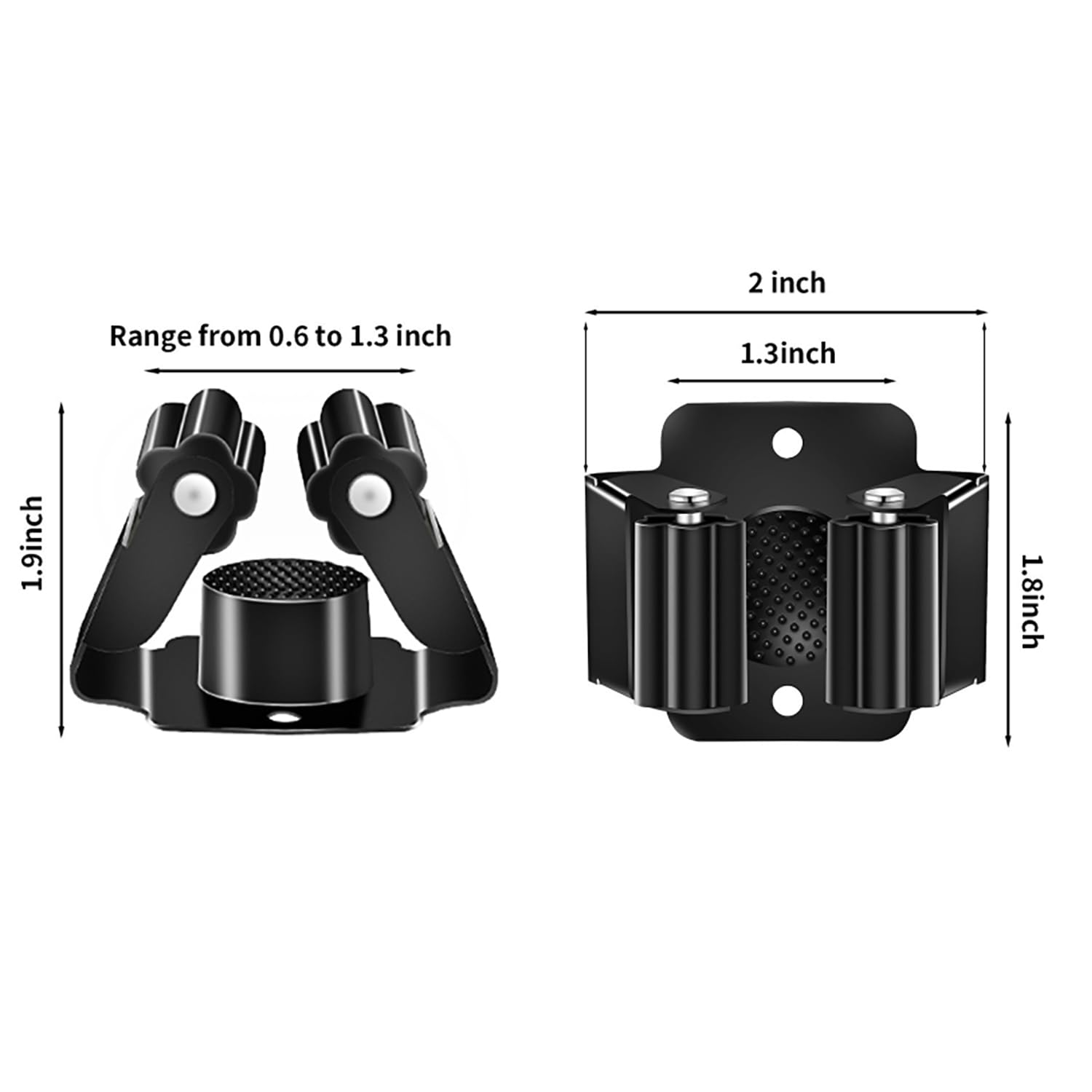 Soporte de pared para escoba, soporte de pared para trapeador de acero inoxidable, gancho fijo, clip para trapeador, soporte para herramientas de jardín, soporte de pared para cocina, baño 4